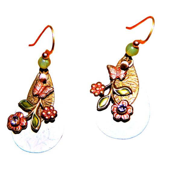 Sweet Charming 3 Layered Metal Flower Earrings - Picture 1 of 8